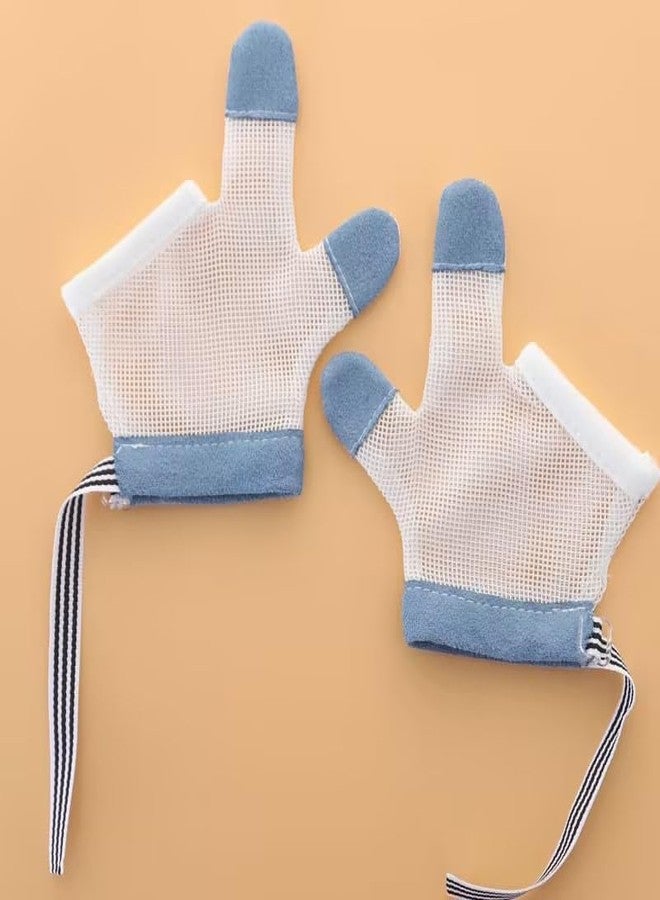 Sluswallow 1 Pair White Stop Thumb Sucking, Baby Anti Eating Gloves No Scratch Breathable Finger Thumb Protector Thumb Sucking Stop for Kids Stop Thumb Fingers Sucking - Image 1